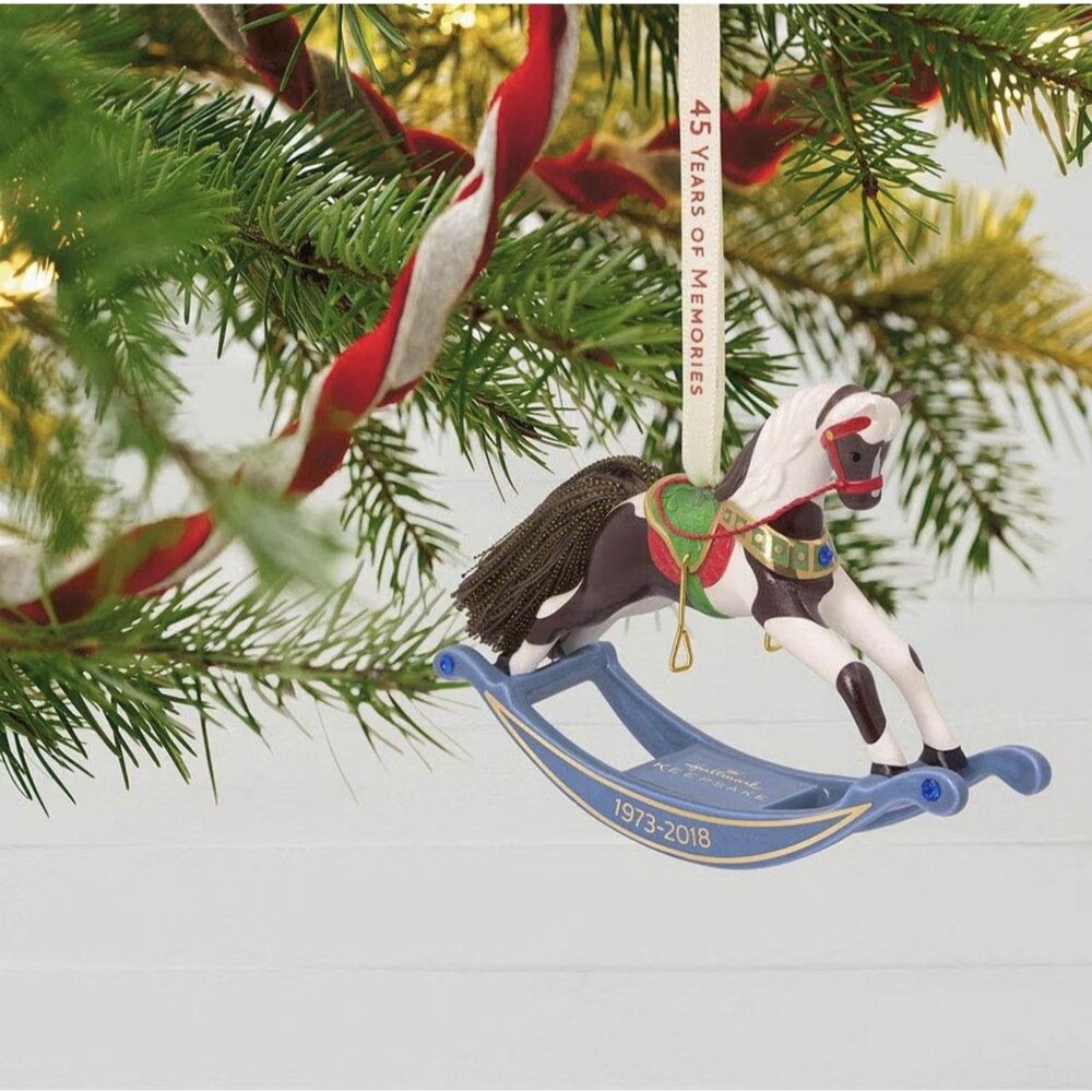 Hallmark Keepsake Ornament Forty Five Years Of Memories Rocking Horse 2018 New
